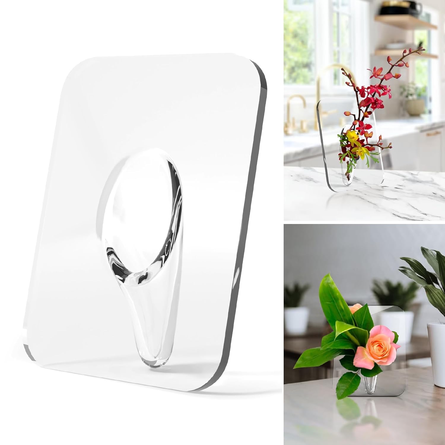 Frame Flower Vase Home Decoration 7.8X5.9Inch for House Warming Gifts Sturdy Transparent|Home & Garden|Home D