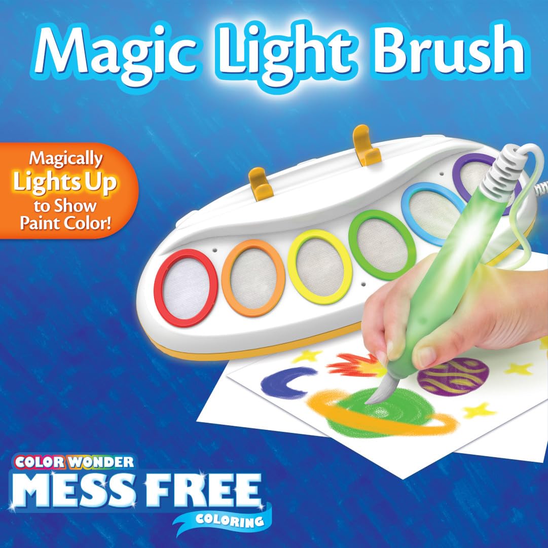 Crayola Color Wonder Magic Light Brush, Mess Free Painting Station for Kids, for Kids, Toddler Toys & Activities, Ages 3, 4, 5| Multicolor