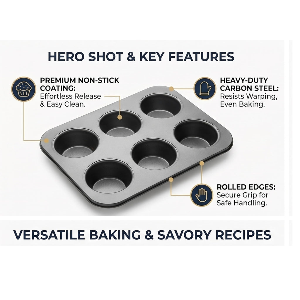 Metal 6 Slot Muffin Tray (Muffin Tray)