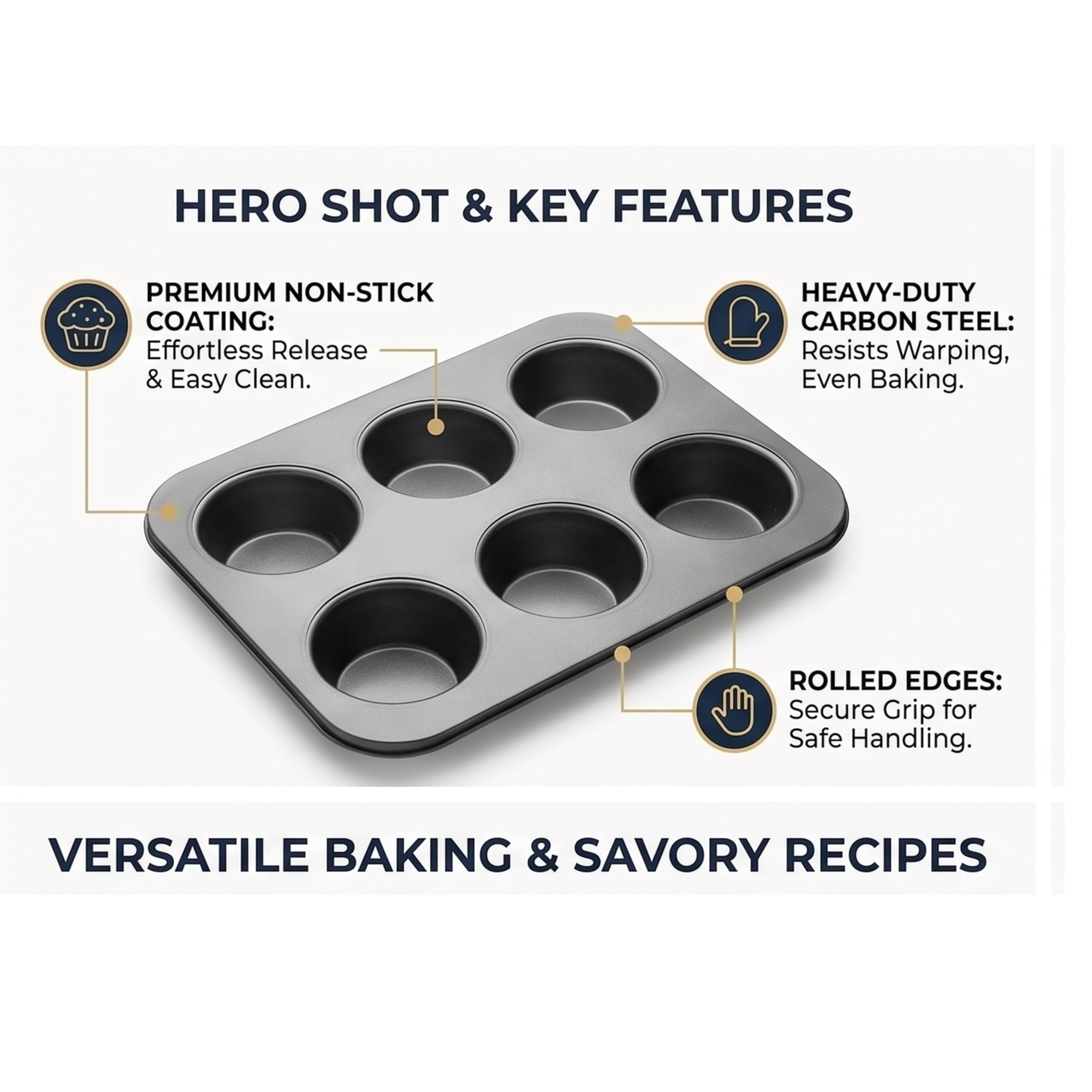 Metal 6 Slot Muffin Tray (Muffin Tray)
