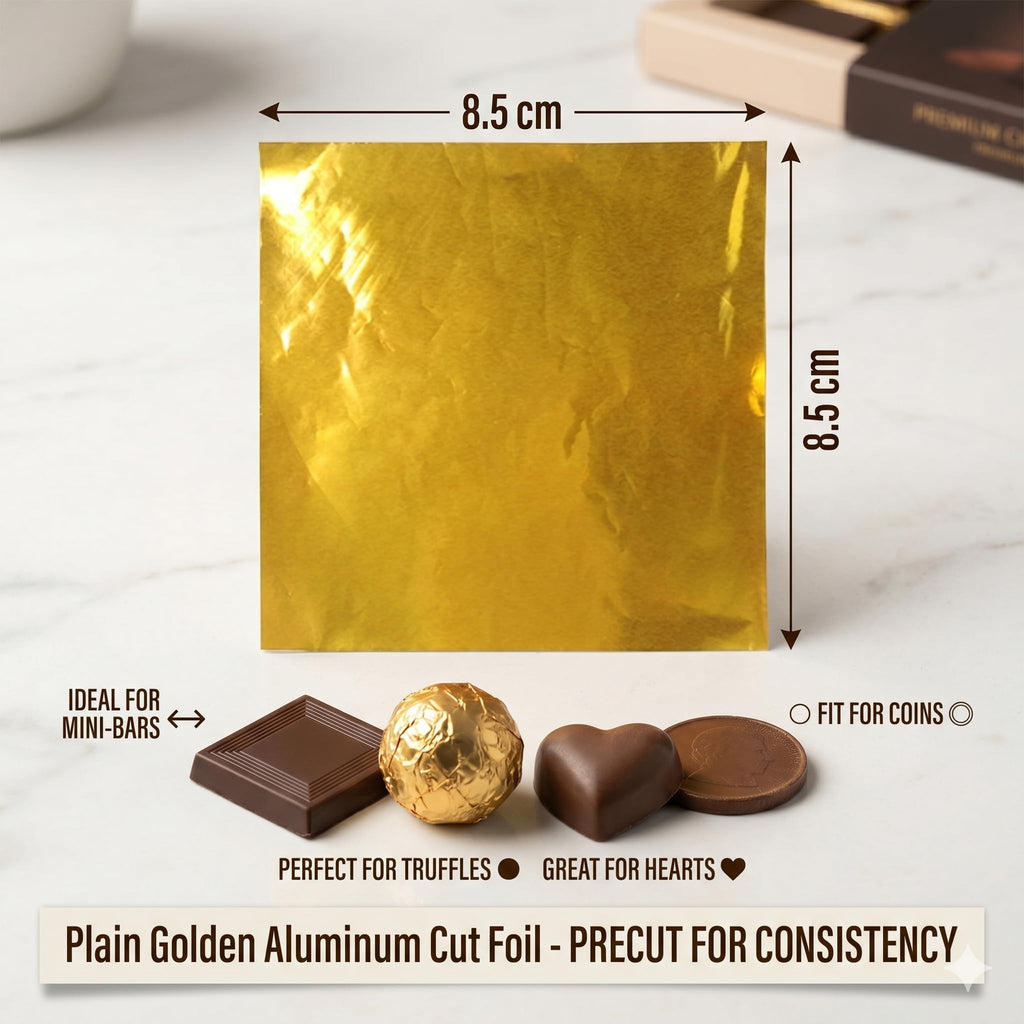 Aluminum Chocolate Wrapper Foil Chocolate Candy Wrappers (Golden Foil)