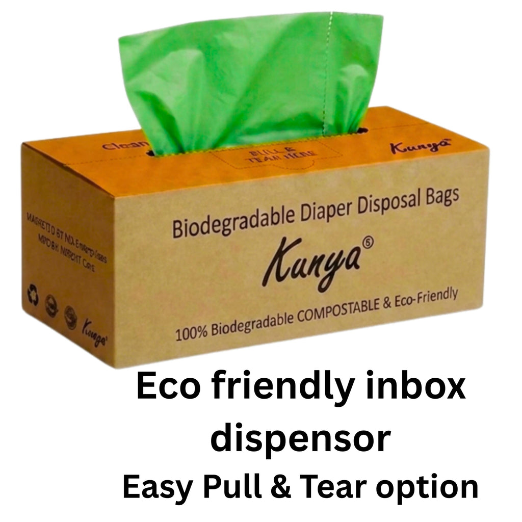 Kunya ® Baby Diaper Disposal Bags – 90 Bags (6 Refill Rolls x 15) | Biodegradable, Leak Proof & Odour Sealing Disposable Nappy Garbage Bags | For Home, Travel, Diaper Pail | Made in India