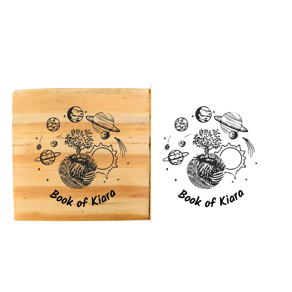 Personalised Book Stamp with Your Name(3.5 cm Dia), customised for Stamping Books for Readers, Great Gift for booklovers, Kids, Teachers (Sapce Dreamer)