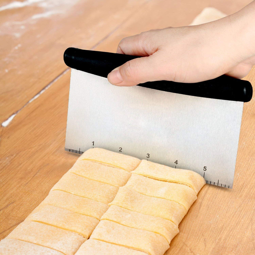 Grizzly Steel Dough Bench Scraper Cake Cutter, Chopper, Smoother Icing Fondant Cake Decorating Baking Tool - 114 Gram