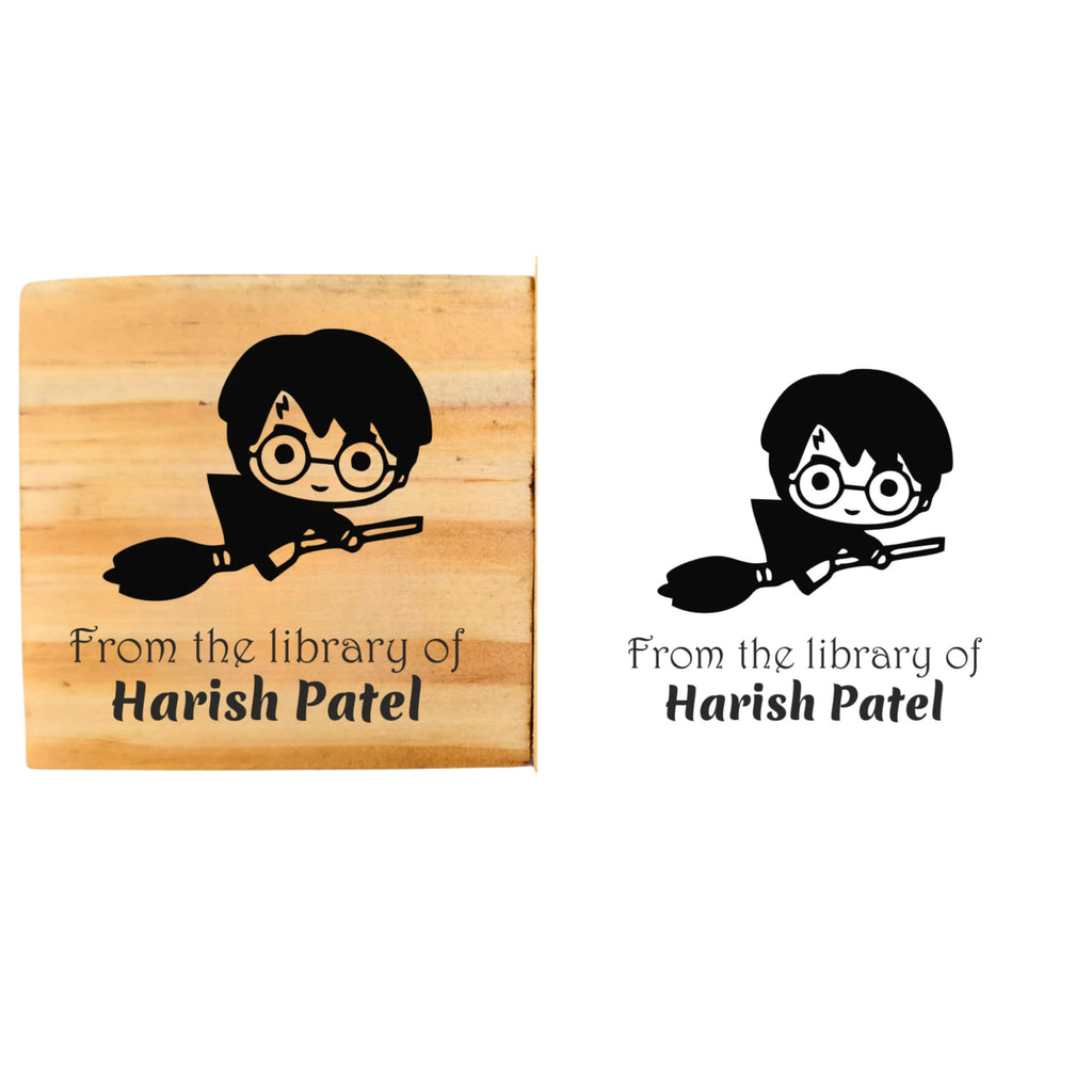 Personalised Kids Stamp with Your Name for School Book (3.5 cm Dia), customised for Stamping Books for Readers, Great Gift for booklovers, Kids, Scrap Book Journels