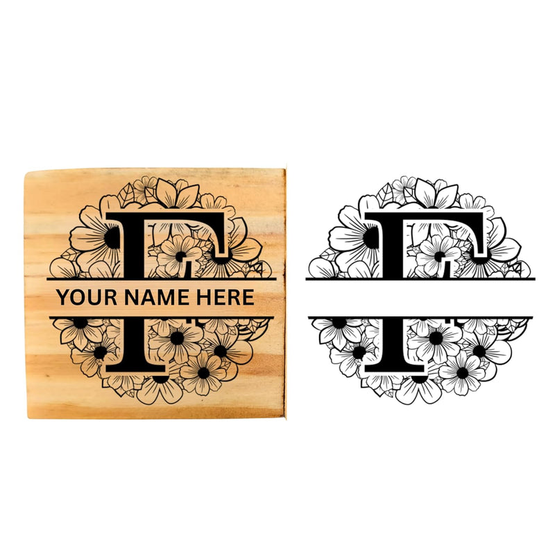 Personalised F Initial Wooden Book Stamp – 3.5 cm