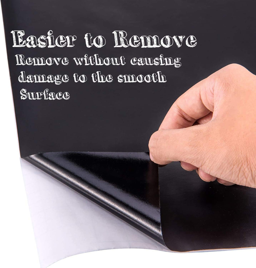 Black Board Vinyl (45x200cm) Wall Sticker Removable Decal Chalkboard with 5 Chalks for Home School Office College Room Kitchen Kids