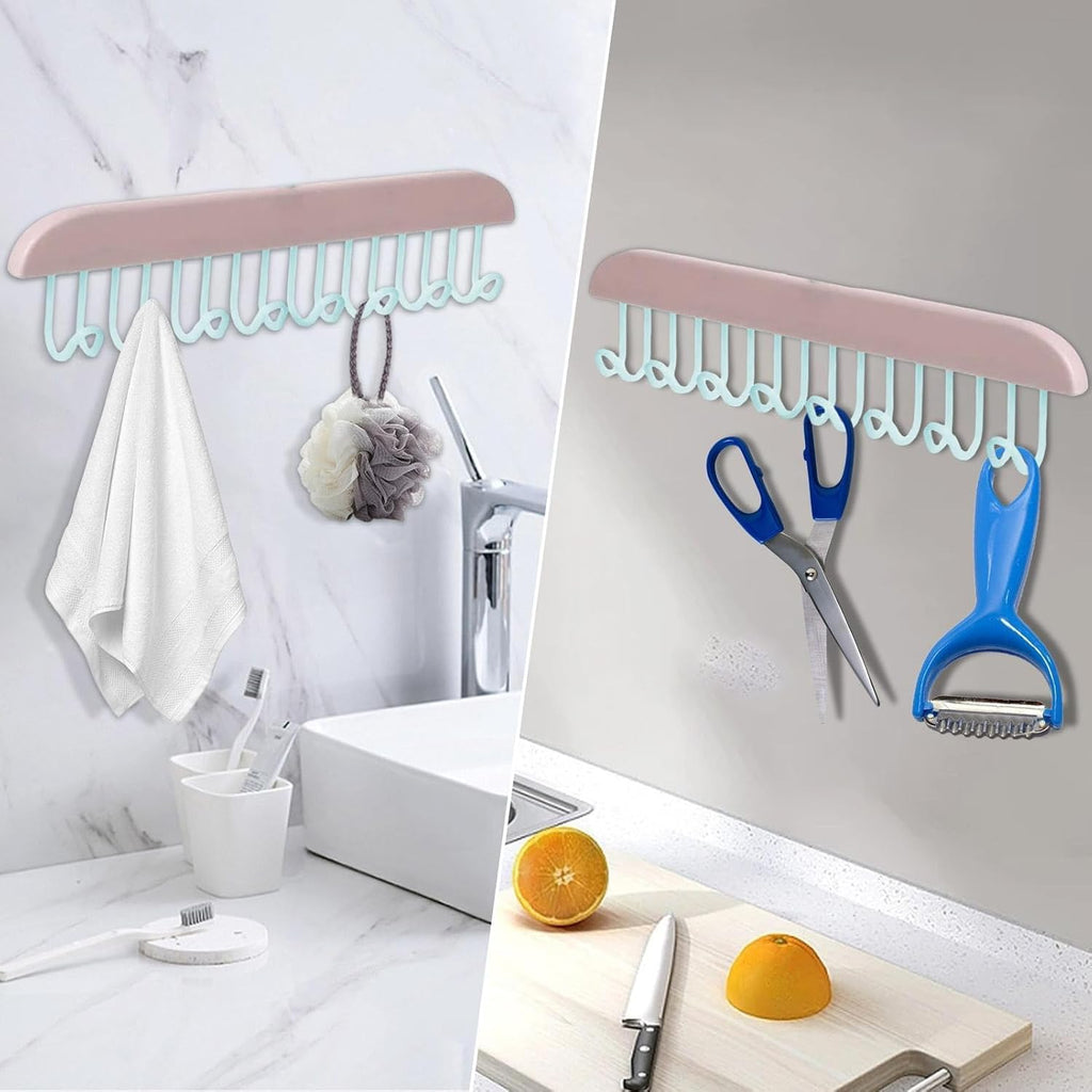 Plastic Space Saving Clothes Hanger Magic Organizer Multi Layer Wardrobe for Shirts Pants Saree Closet Storage Foldable Rotatable Durable Heavy Duty Anti Slip Design for Home Use(1 pc)
