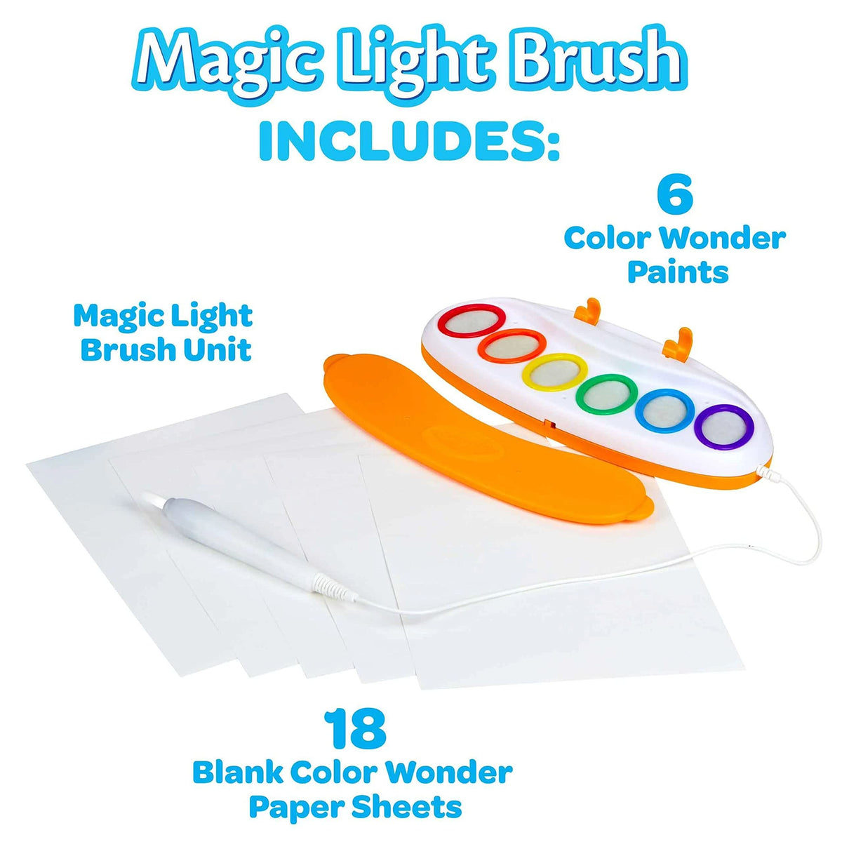 Crayola Color Wonder Magic Light Brush, Mess Free Painting Station for Kids, for Kids, Toddler Toys & Activities, Ages 3, 4, 5| Multicolor