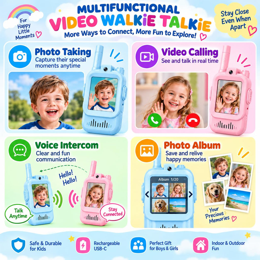 Children's Talking Toy with Video & Voice Calling Camera, Blue and Pink