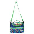 Double Insulated Tiffin Lunch Bag with Multi Zipper Pockets for School (Dinosaur Multi)