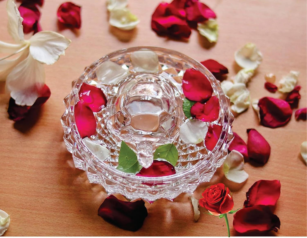 Vastu Feng Shui Crystal Turtle on Glass Plate – Clear Crystal Tortoise for Good Luck, Prosperity & Home Harmony