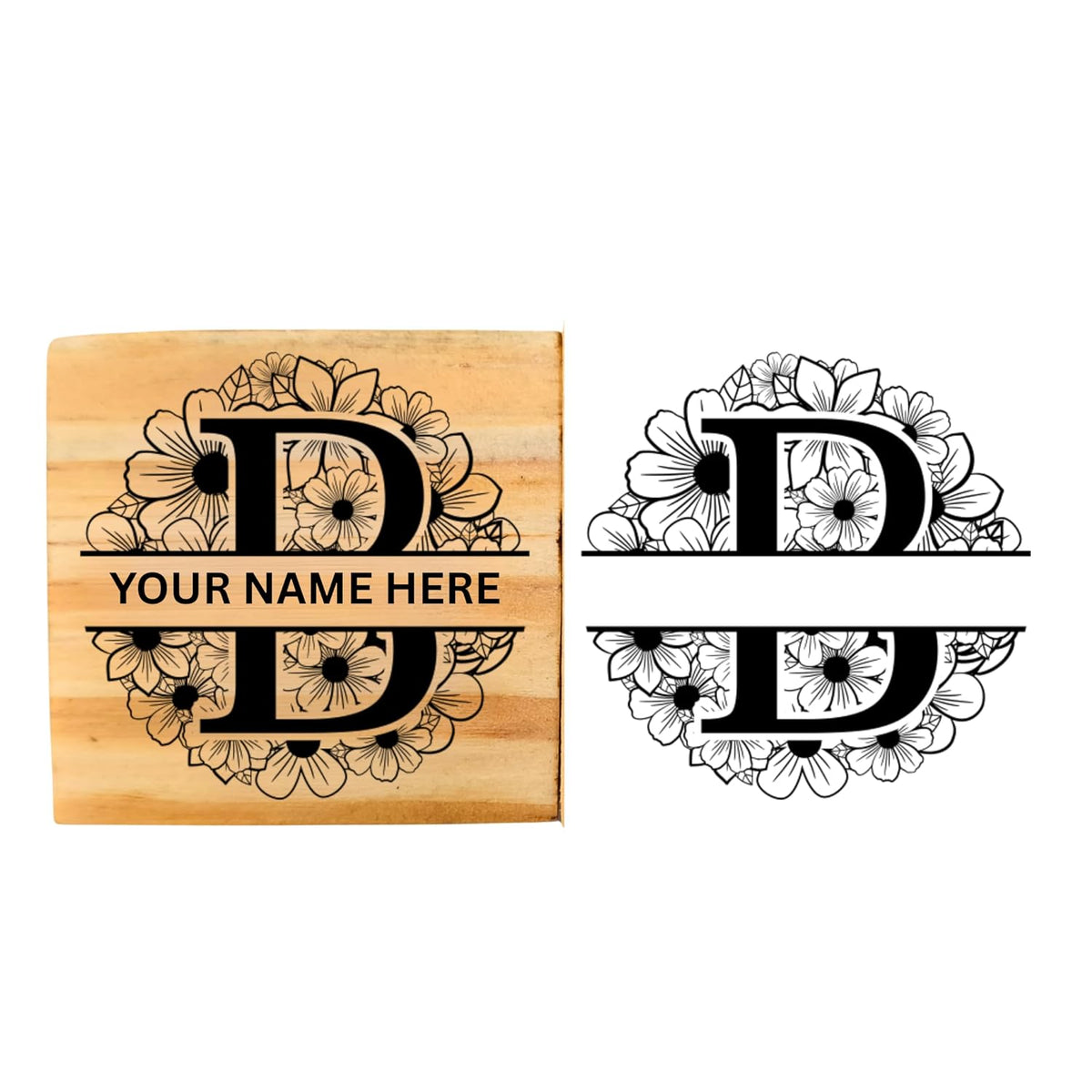 Personalised B Initial Wooden Book Stamp – 3.5 cm