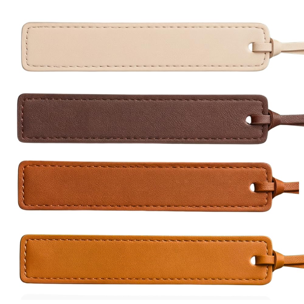 Custom Leatherette Bookmarks with Tassel (4 Pack, Heritage Warm) – Personalized UV Printed Name & Quote Bookmarks for Book Lovers