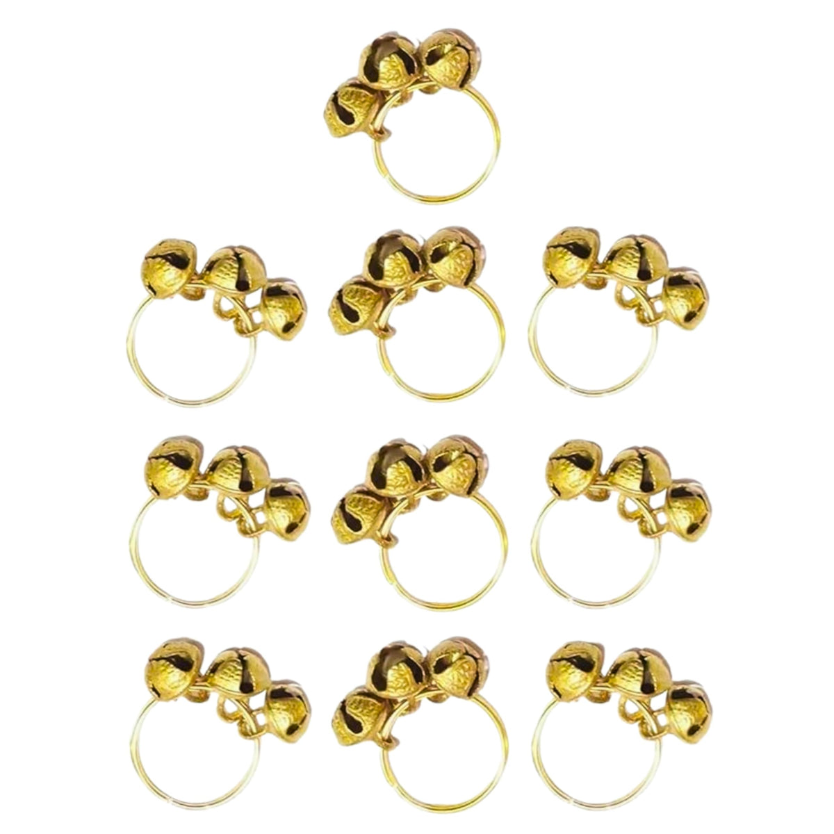 Finger Ring Clapping Ghungroo Golden Silver Kadi Anguthi Brass Small Bells finger cymbals for Bhajan Lord Goddess God Ganesh Ganapati Pooja Aarti (2)