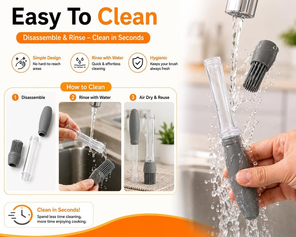 Silicone Basting Brush with Oil Dispenser, Food Grade Heat Resistant Pastry Brush for BBQ, Grilling, Baking, Butter, Marinade & Cooking Kitchen Tool Kitchen Gadget Home Outdoor Use