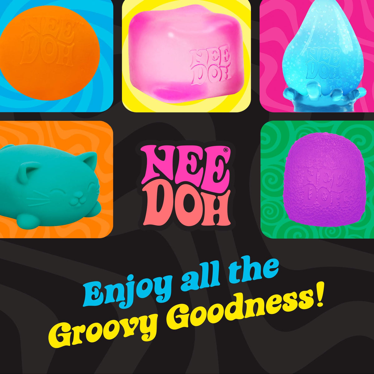 Ji and Ja Needoh Peace O Cake - Sensory Squeeze Toy - Colors May Vary