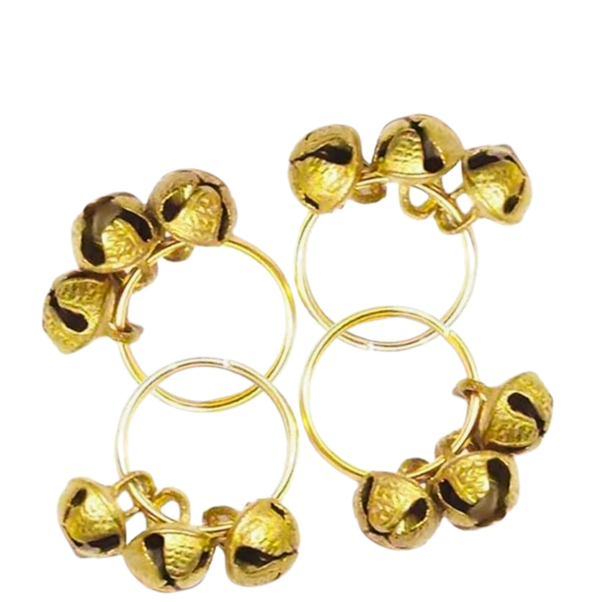 Finger Ring Clapping Ghungroo Golden Silver Kadi Anguthi Brass Small Bells finger cymbals for Bhajan Lord Goddess God Ganesh Ganapati Pooja Aarti (2)