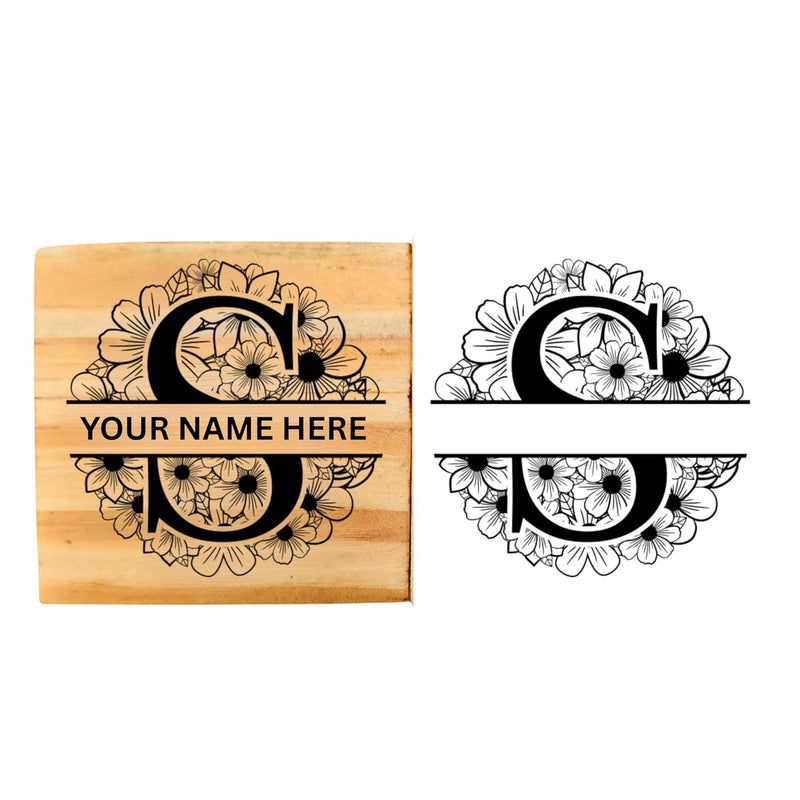 Personalised S Initial Wooden Book Stamp – 3.5 cm