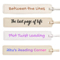 Custom Leatherette Bookmarks with Tassel (4 Pack, Light Aesthetic) – Personalized UV Printed Name & Quote Bookmarks for Book Lovers