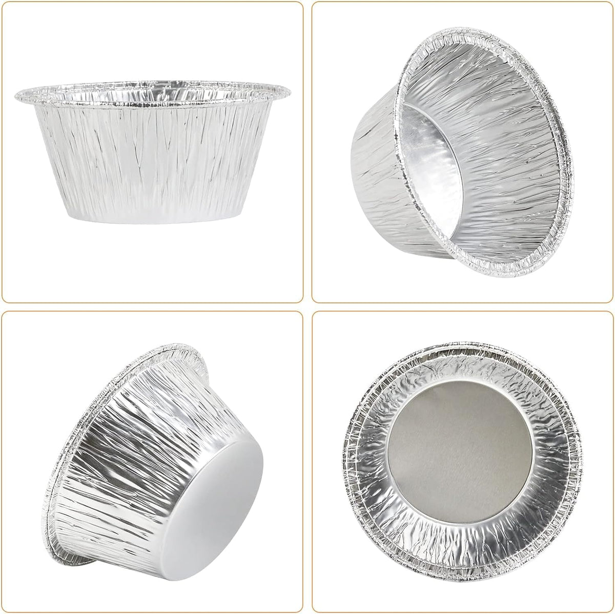 Aluminium Foil Disposable Muffin Choco Lava Cupcake Tin Mold Round, 50- Pieces
