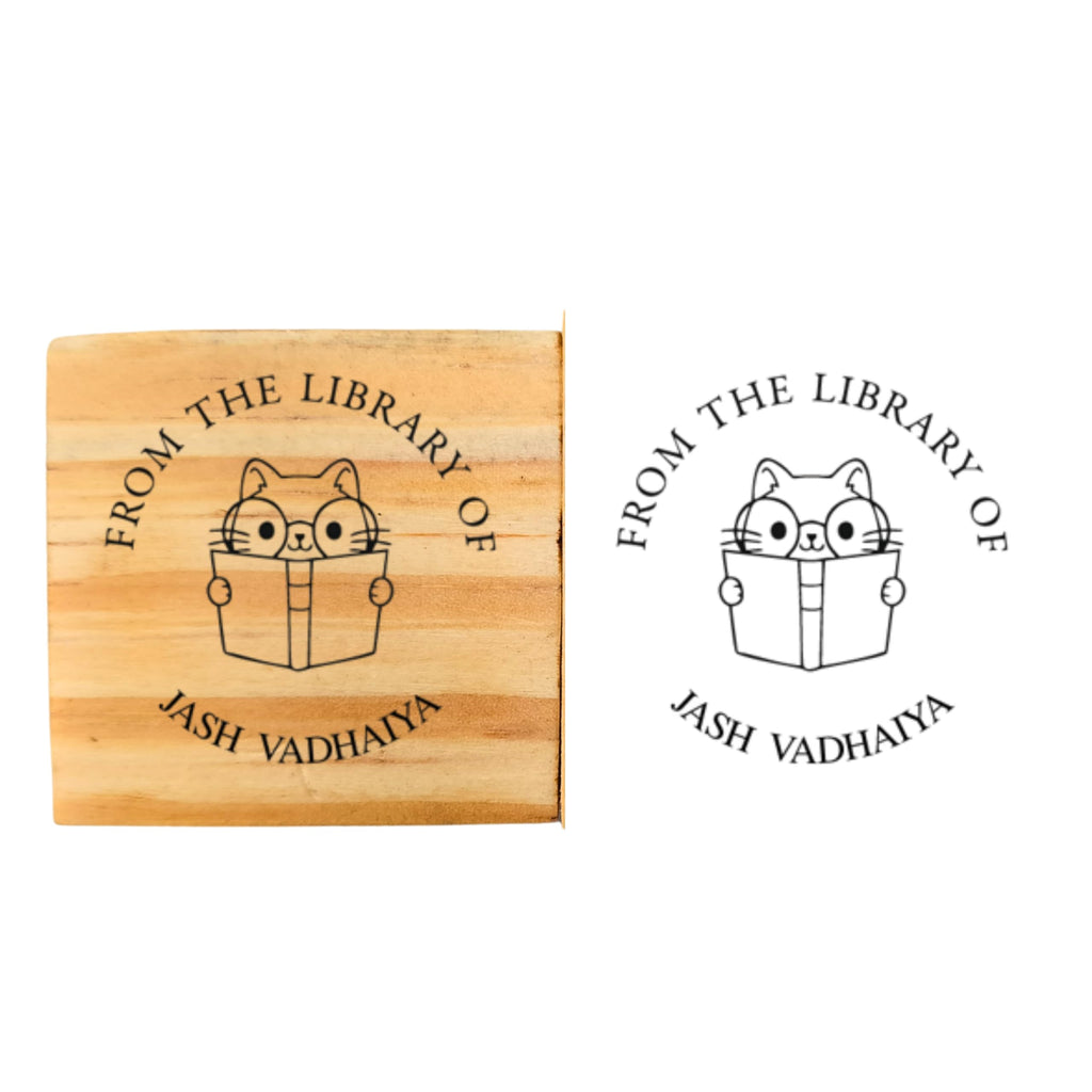 Personalised Kids Stamp with Your Name for School Book (3.5 cm Dia), customised for Stamping Books for Readers, Great Gift for booklovers, Kids, Scrap Book Journels