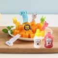 kunya® Ketchup Bottles Refillable Salad Dressing Tomato Sauce Mayo Syrup Squeeze Containers Bottle Lunch box Plastic Portable Squeezable Condiments Jars (Multicolor) (MINI SAUCE BOTTLE FORK COMBO)