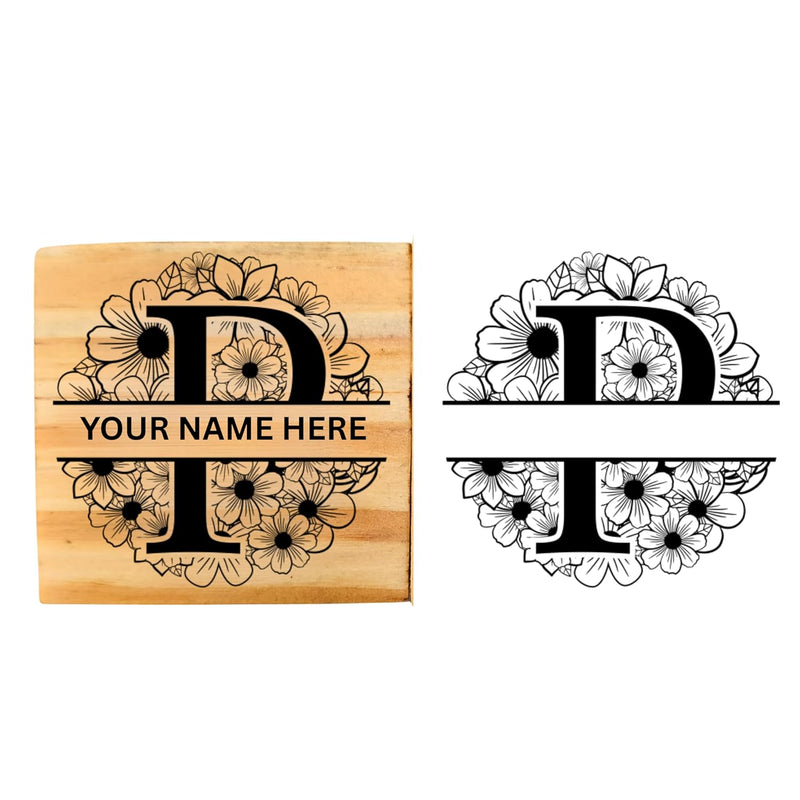 Personalised P Initial Wooden Book Stamp – 3.5 cm