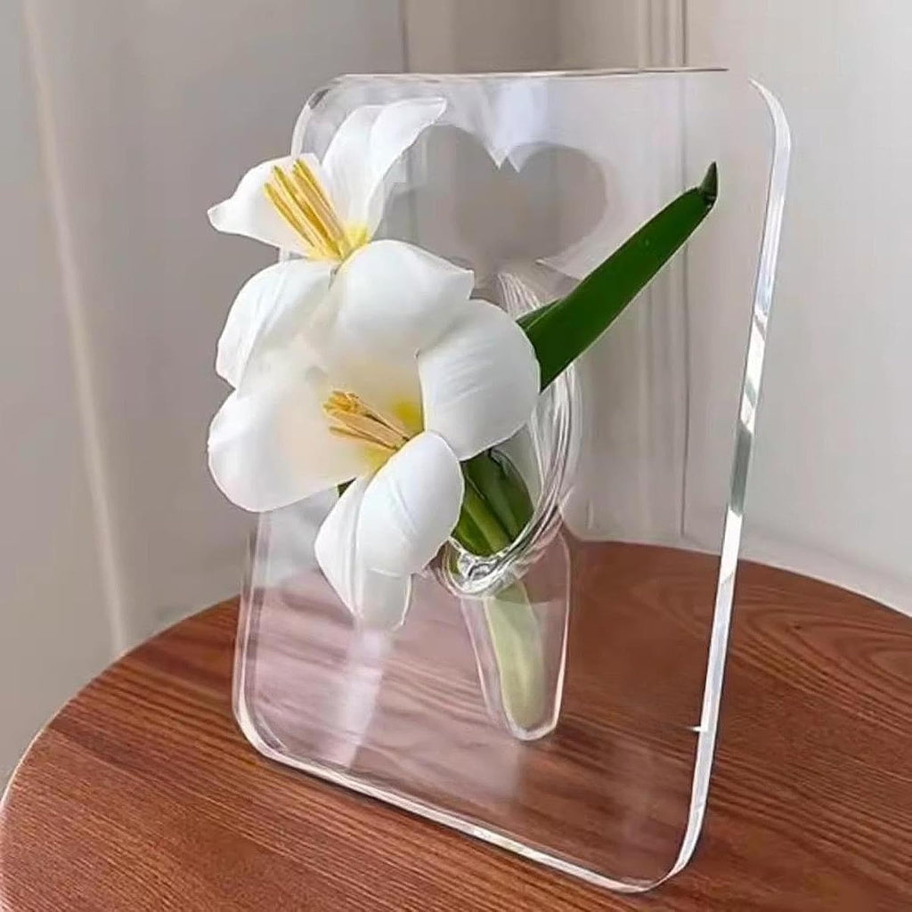 Frame Flower Vase Home Decoration 7.8X5.9Inch for House Warming Gifts Sturdy Transparent|Home & Garden|Home D