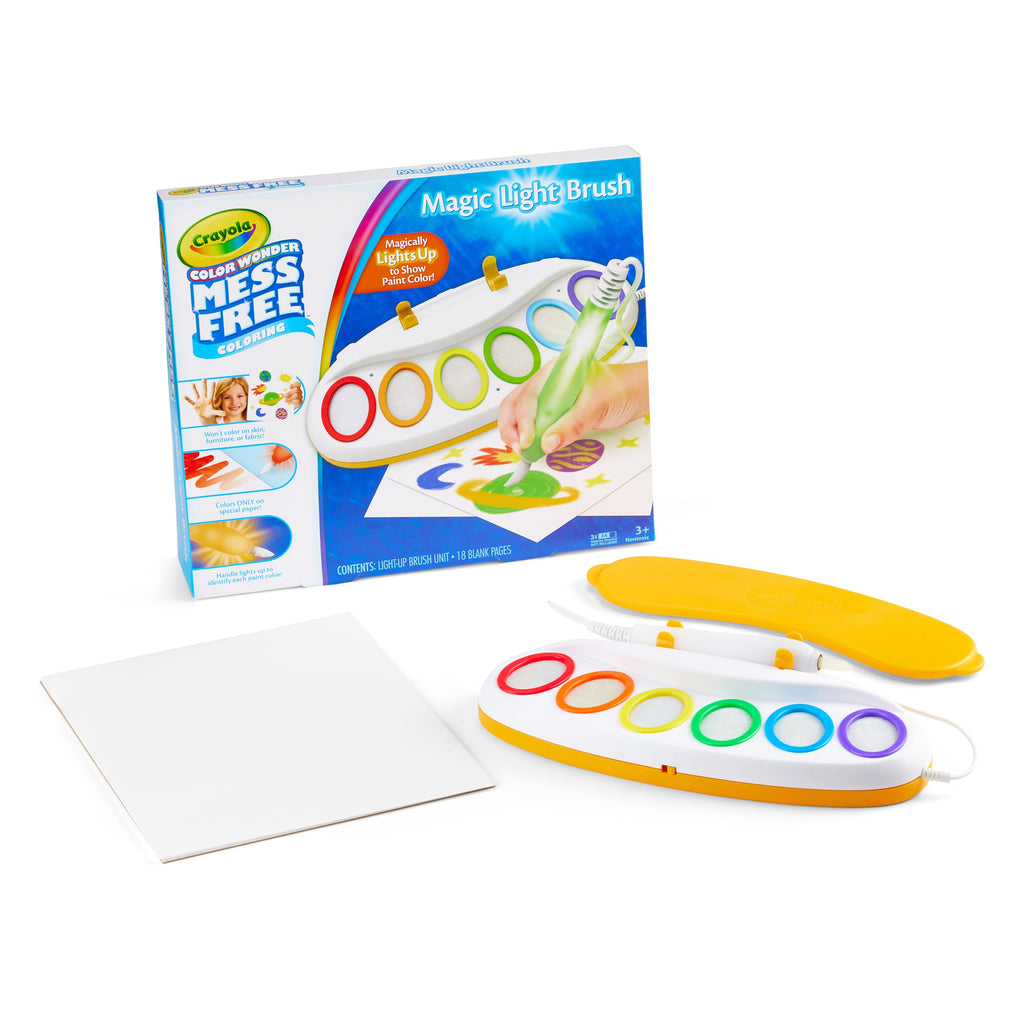 Crayola Color Wonder Magic Light Brush, Mess Free Painting Station for Kids, for Kids, Toddler Toys & Activities, Ages 3, 4, 5| Multicolor
