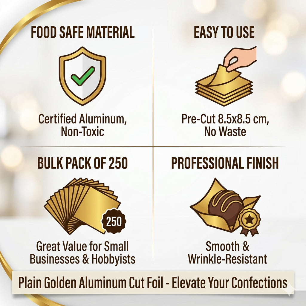 Aluminum Chocolate Wrapper Foil Chocolate Candy Wrappers (Golden Foil)