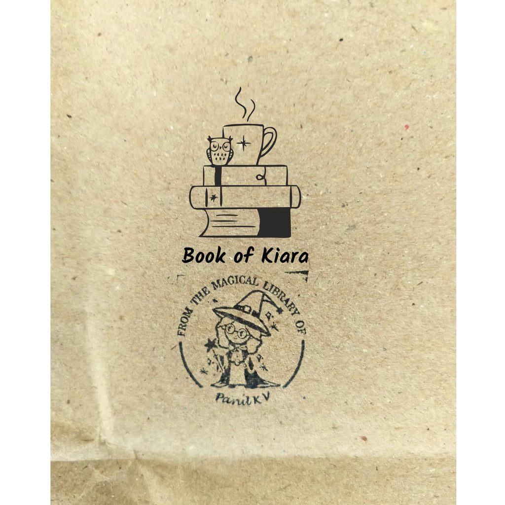 Personalised Kids Stamp with Your Name for School Book (3.5 cm Dia), customised for Stamping Books for Readers, Great Gift for booklovers, Kids, Scrap Book Journels