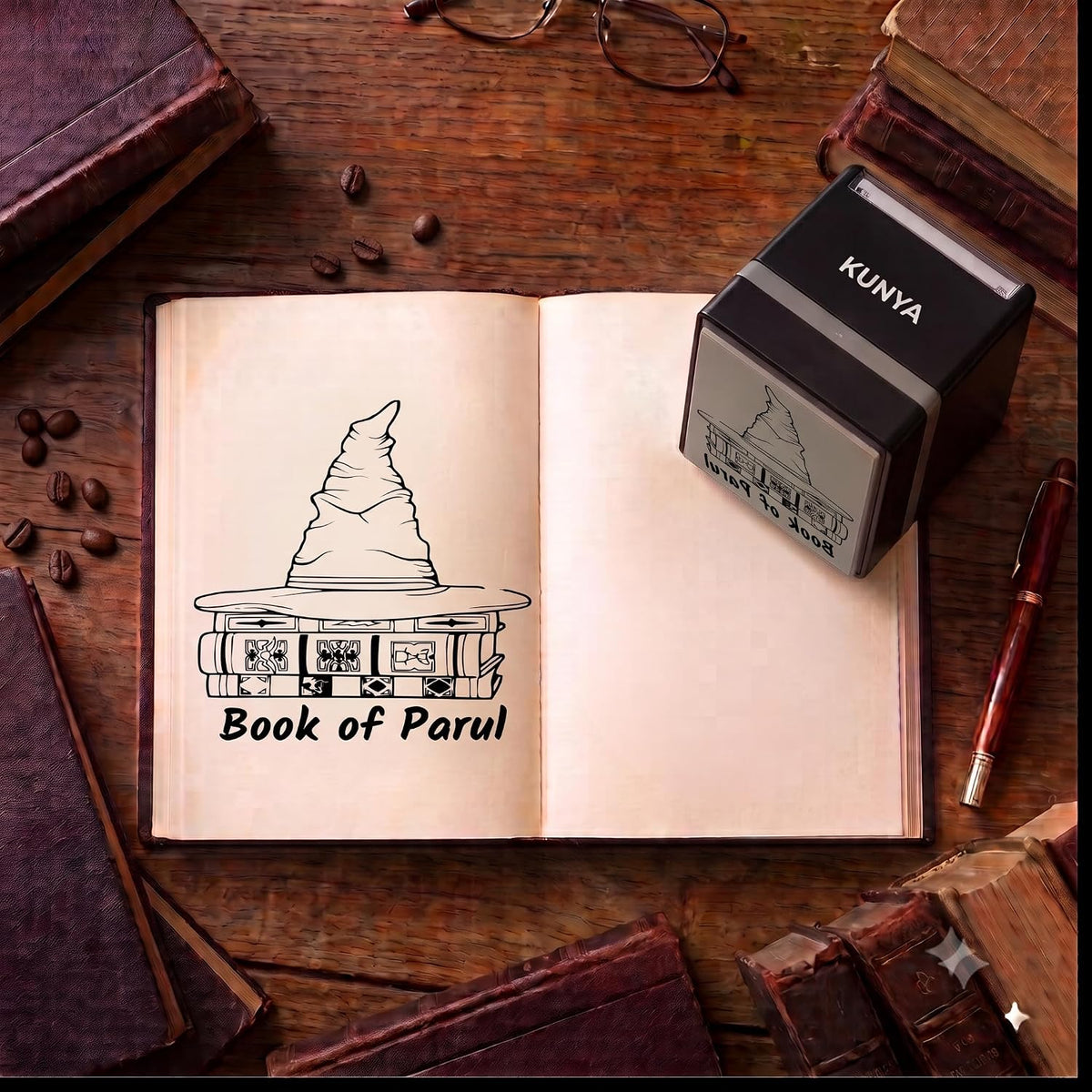 Personalised Magical Hat Self-Inking Book Stamp