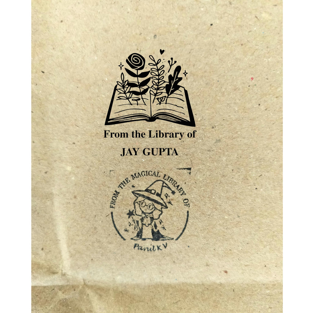 Personalised Kids Stamp with Your Name for School Book (3.5 cm Dia), customised for Stamping Books for Readers, Great Gift for booklovers, Kids, Scrap Book Journels