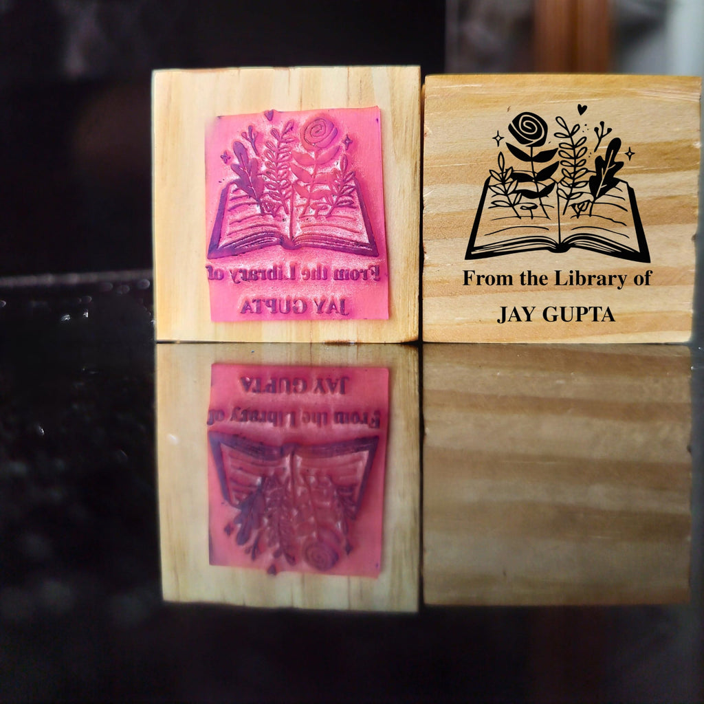 Personalised Kids Stamp with Your Name for School Book (3.5 cm Dia), customised for Stamping Books for Readers, Great Gift for booklovers, Kids, Scrap Book Journels