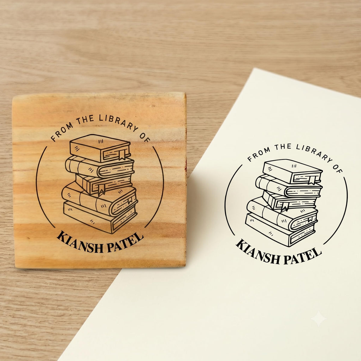 Personalised Kids Stamp with Your Name for School Book (3.5 cm Dia), customised for Stamping Books for Readers, Great Gift for booklovers, Kids, Scrap Book Journels