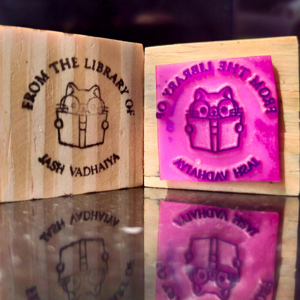 Personalised Kids Stamp with Your Name for School Book (3.5 cm Dia), customised for Stamping Books for Readers, Great Gift for booklovers, Kids, Scrap Book Journels