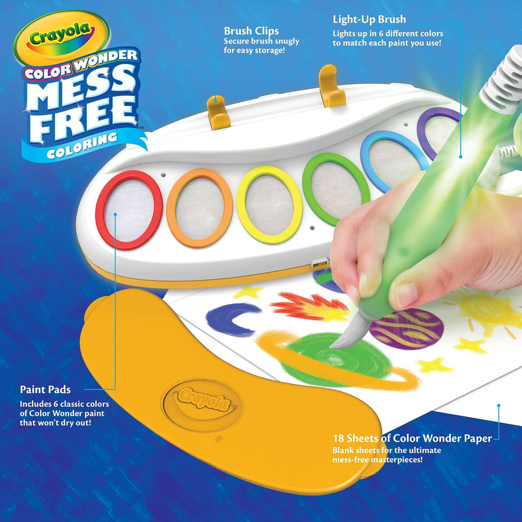 Crayola Color Wonder Magic Light Brush, Mess Free Painting Station for Kids, for Kids, Toddler Toys & Activities, Ages 3, 4, 5| Multicolor