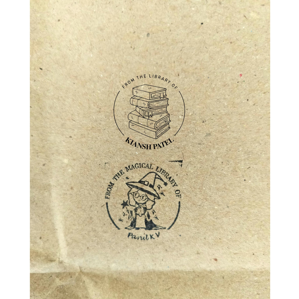 Personalised Kids Stamp with Your Name for School Book (3.5 cm Dia), customised for Stamping Books for Readers, Great Gift for booklovers, Kids, Scrap Book Journels