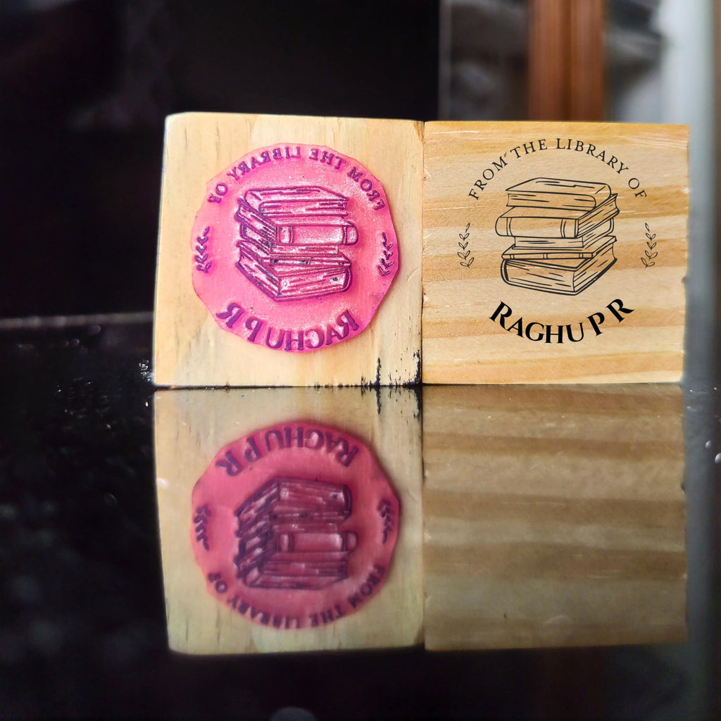 Personalised Kids Stamp with Your Name for School Book (3.5 cm Dia), customised for Stamping Books for Readers, Great Gift for booklovers, Kids, Scrap Book Journels
