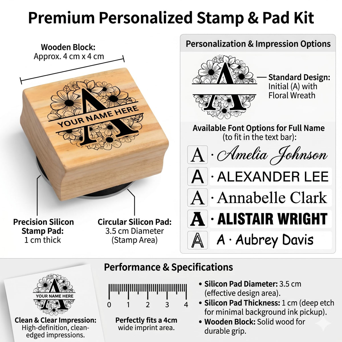 Personalised Kids Stamp with Your Name for School Book (3.5 cm Dia), customised for Stamping Books for Readers, Great Gift for booklovers, Kids, Scrap Book Journels