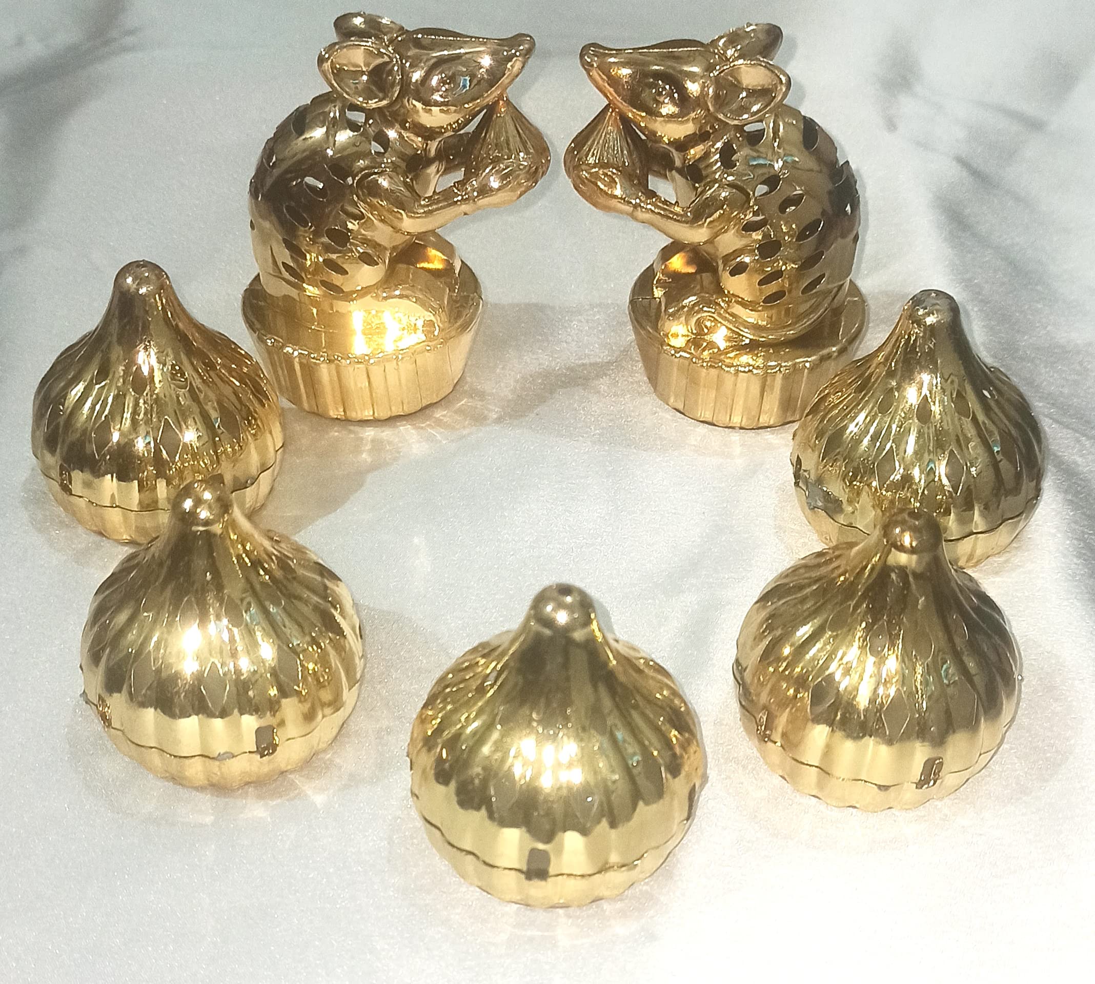 kunya® Colour Changing LED Modak & LED Mushak Ganpati Modak LED Light for Ganesh Chaturthi, Diwali & Festival Lighting for Home Decoration 5 LED Modak & 2 Mooshak (Batteries Not Included)