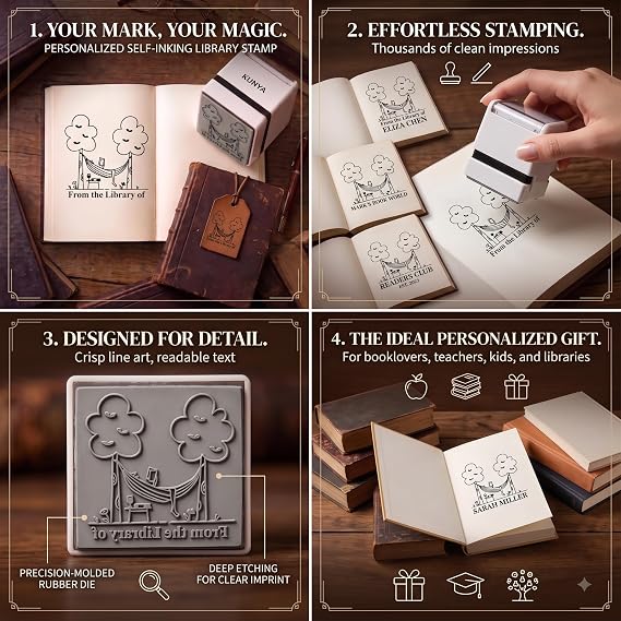 Personalised Flying HP Self Inking Book Stamp