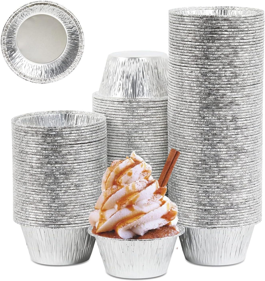 Kunya® Aluminium Foil Disposable Cups Baking Bake Muffin Choco Lava Cupcake Tin Mold Round, 100- Pieces