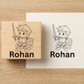 Personalised Warrior Kid Wooden Book Stamp