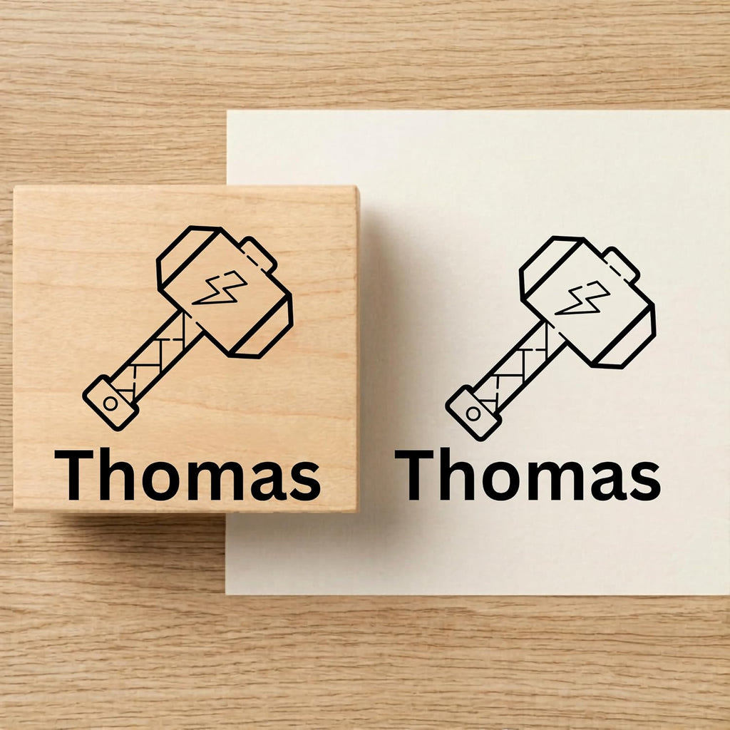 Personalised Hammer Wooden Book Stamp