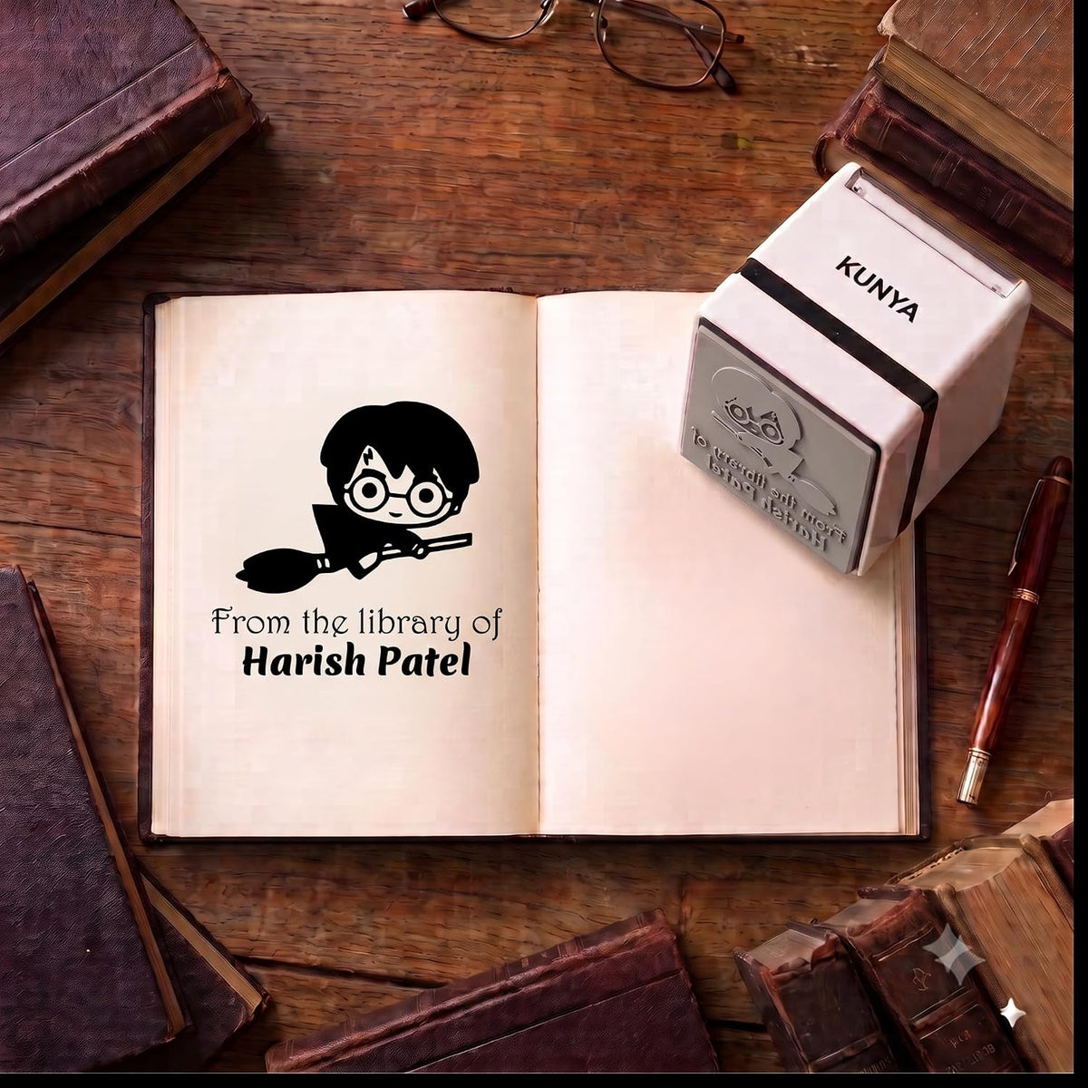Personalised Flying HP Self Inking Book Stamp