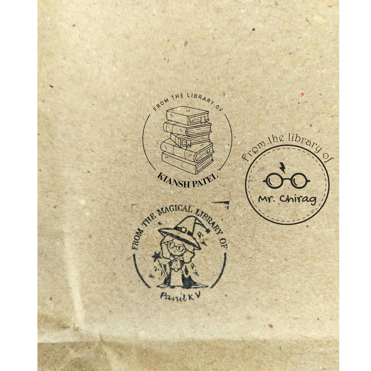 Personalised HP Glasses Wooden Book Stamp