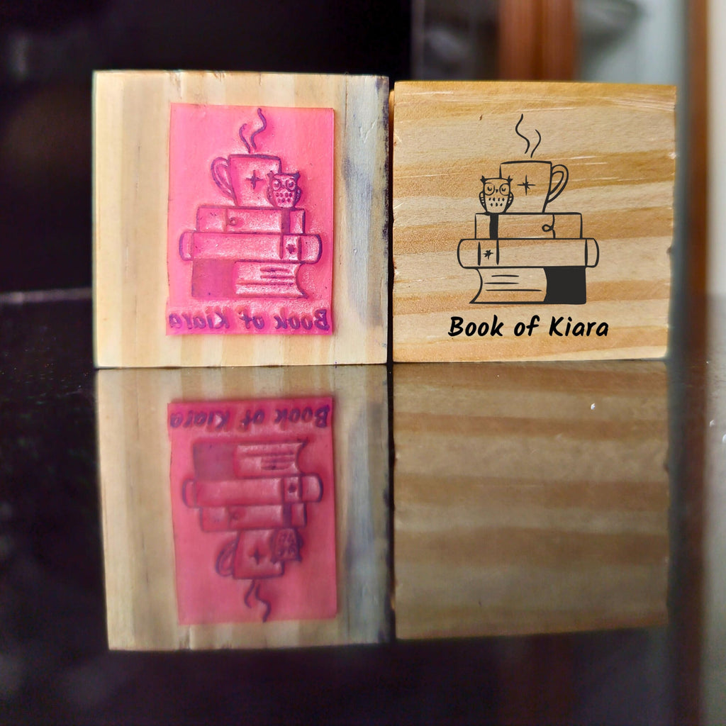 Personalised Kids Stamp with Your Name for School Book (3.5 cm Dia), customised for Stamping Books for Readers, Great Gift for booklovers, Kids, Scrap Book Journels