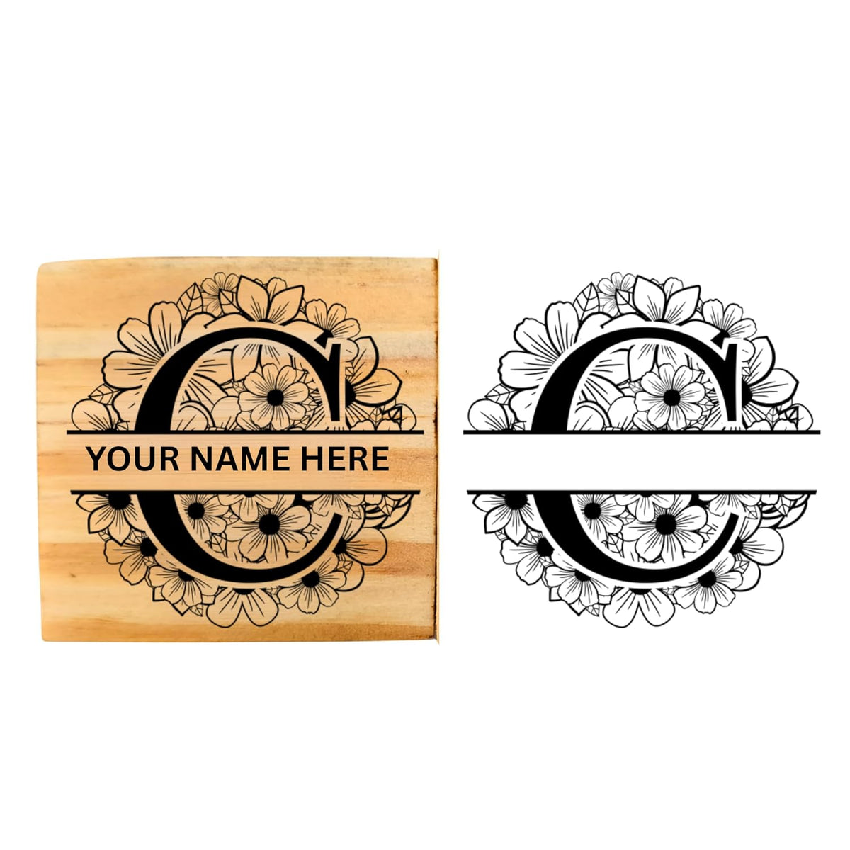 Personalised C Initial Wooden Book Stamp – 3.5 cm